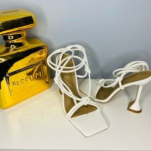 White Strappy heels
